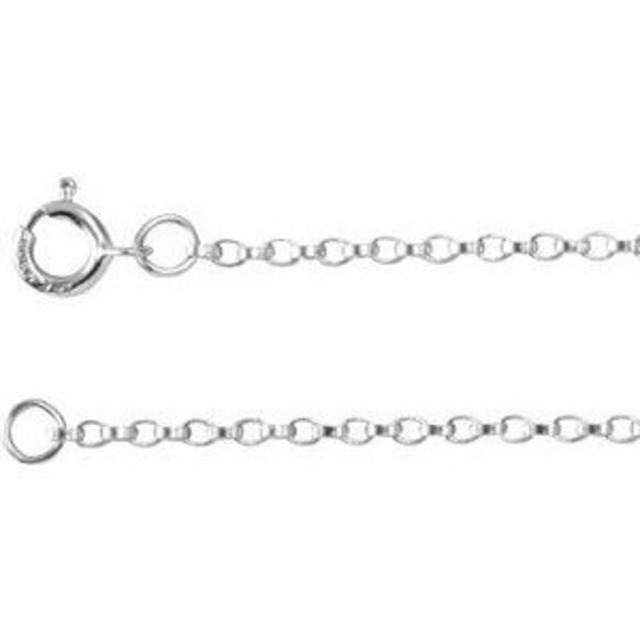 14K White 1.1 mm Rolo 18